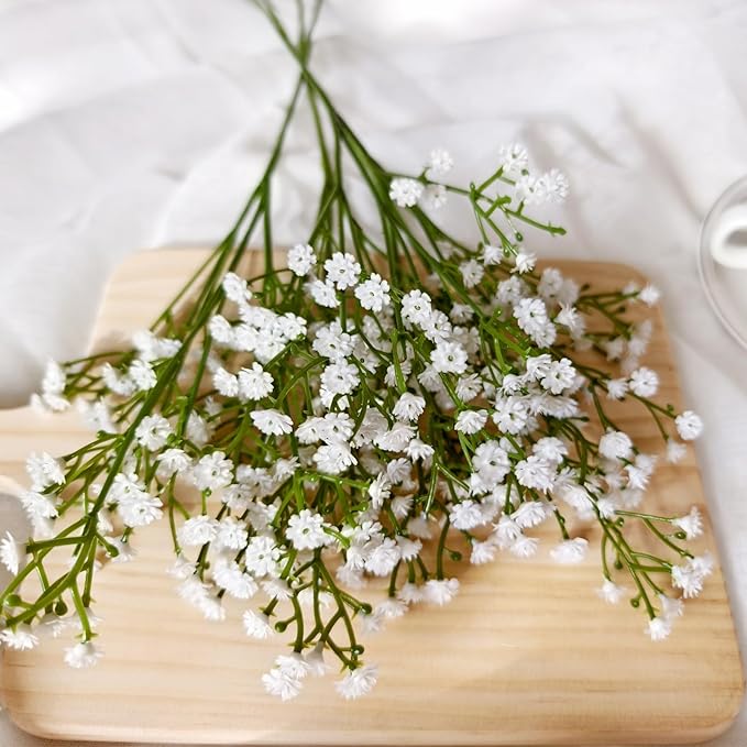 100 Pcs Baby Breath Artificial Flowers, Fake Babys Breath Gypsophila Flowers Bulk, Realistic Artificial Flowers Bouquet Flores Artificiales para Decoracion for Wedding Party Home Decoration