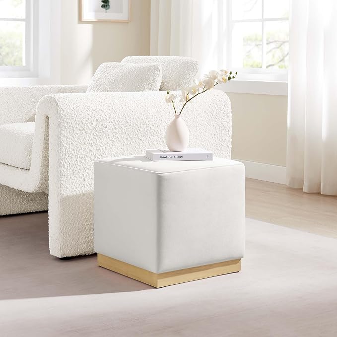 Modway 17" Square Performance Velvet Upholstered Upholstered Ottoman