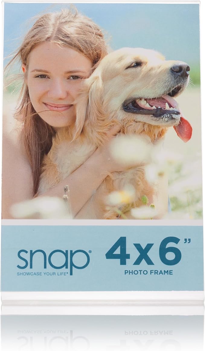 Set of 12 Snap - 4"x6" Clear Acrylic Self Standing Photo Frames - Perfect for Showcasing Memories in Style - Versatile and Durable Design for Home or Office Décor - Rectangular TableTop - Single Picture Frame