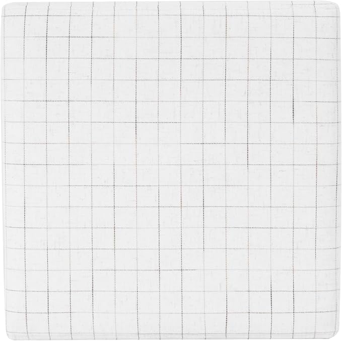 HomePop 19" Square Ottoman - Natural Windowpane