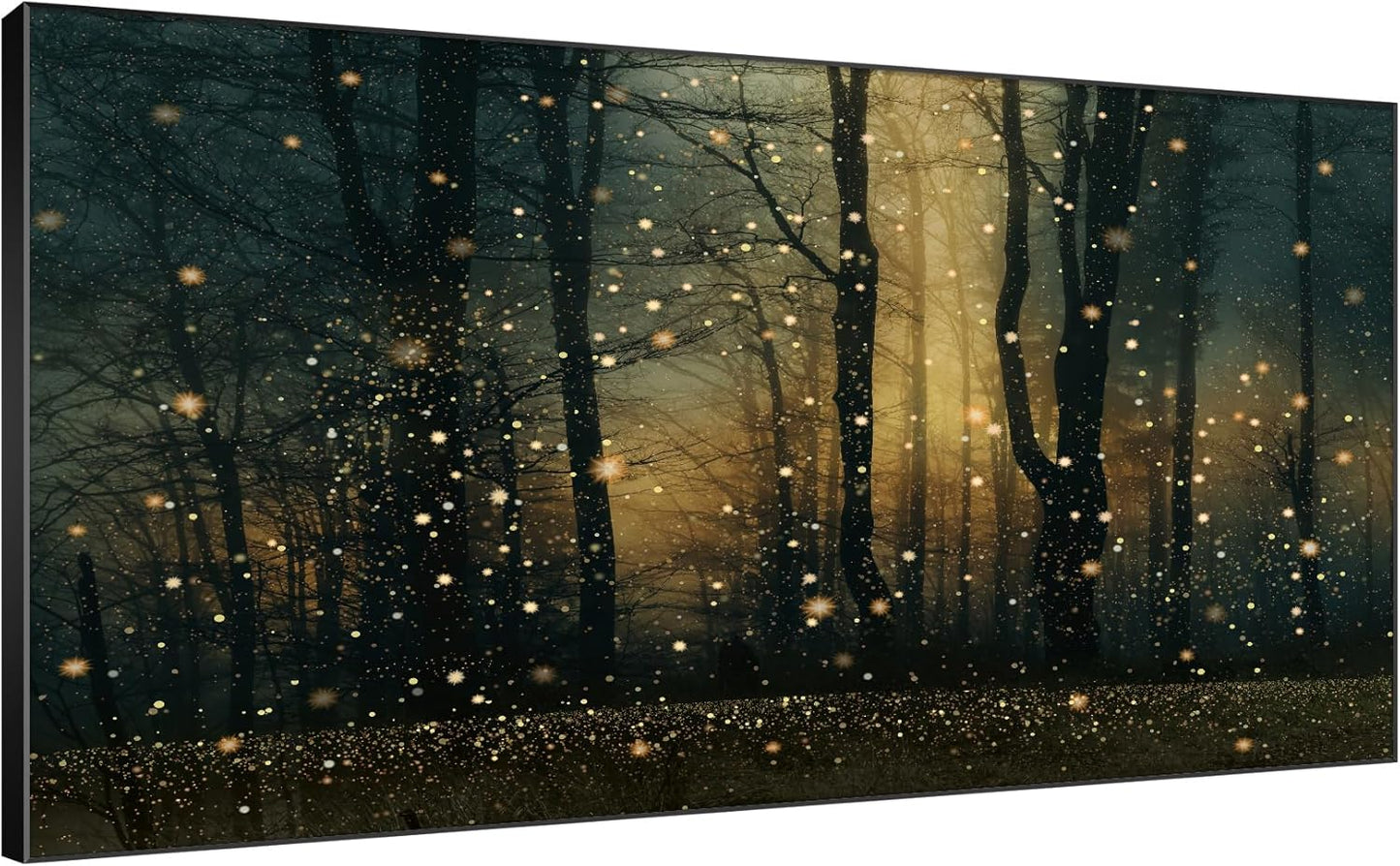 SIGNWIN 36"x72" Extra Large Framed Wall Art Magical Firefly Forest at Twilight, Enchanted Nature Scene for Home Living Room Bedroom Decor (Frame Assembly Required)