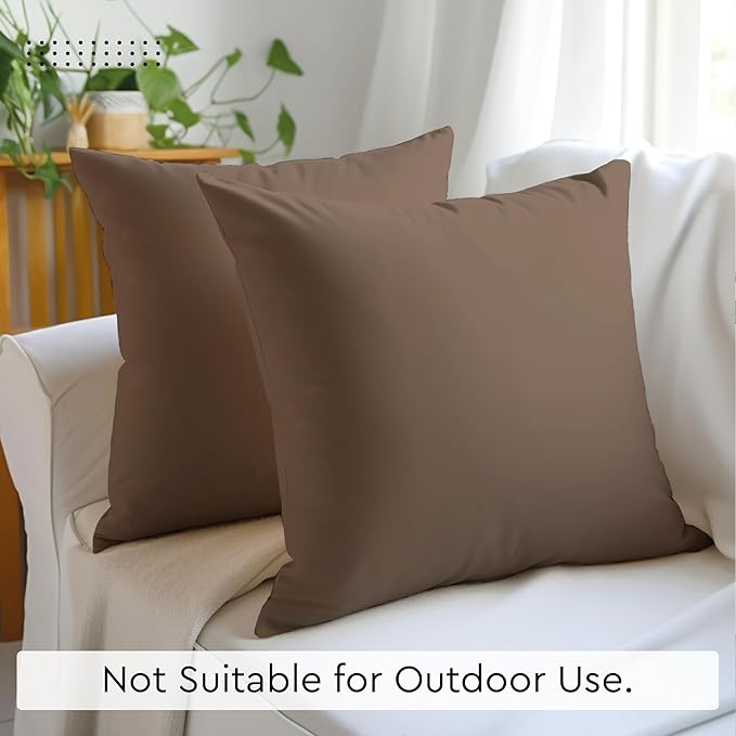 Encasa XO Throw Pillow Covers 20x20 in Set of 2 Beige | No Inserts | Cotton Pillow Covers for Living Room, Bed, Sofa, Couch | Decorative Cushion Covers with Improved Zipper