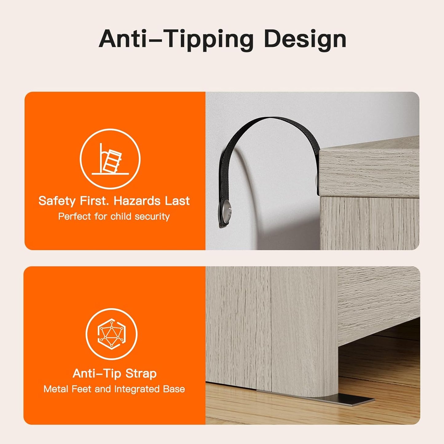 Pipishell Fluted 7 Drawers Dresser for Bedroom, 47" Wooden Drawers with Metal Handle, Dressers with Round Corner Design, Closet Storage Organizer for Bedroom, Hallway, Grey