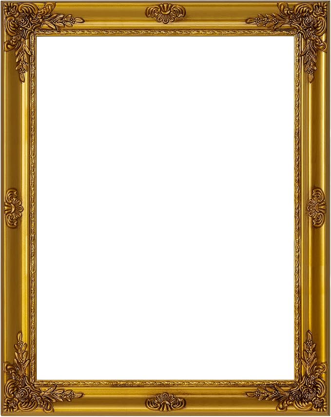 ArtXO Gold 12x16 Picture Frames: Wooden Wall Frames for 12 by 16 Photo Display, Vintage Picture Frames, Ornate Photo Frames 16x12 without Glass and Back