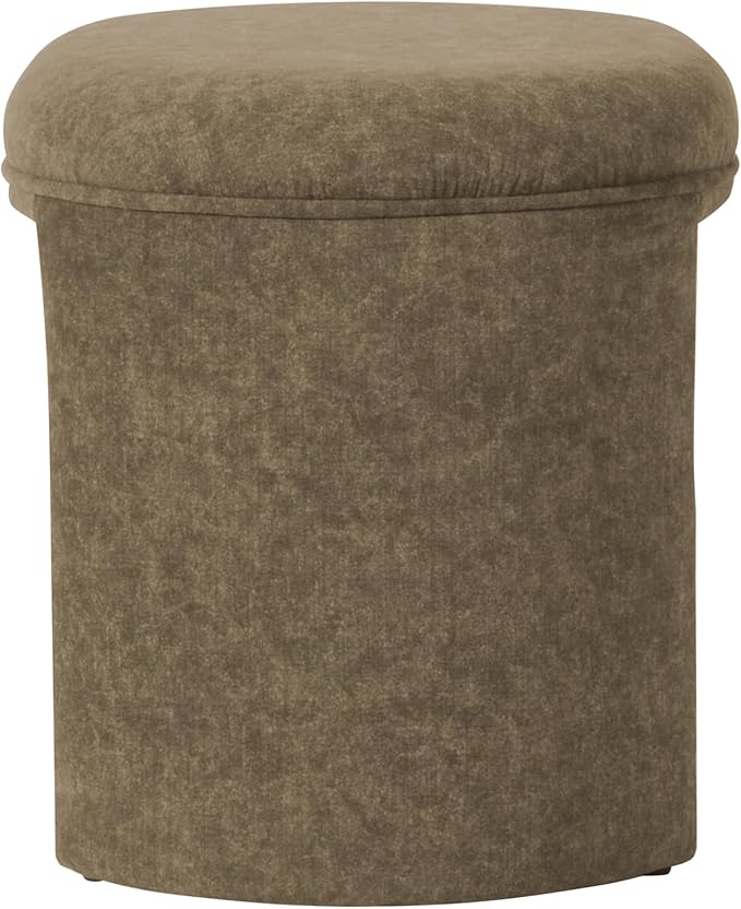 HomePop Quinn Modern Ottoman|Homepop Home Décor|Ottoman for Living Room & Bedroom - Mocha Velvet