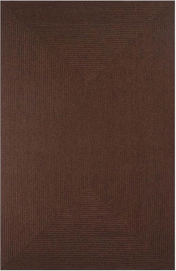Superior Indoor/ Outdoor Area Rug, Reversible Braided Home Floor Decor for Living Room, Kitchen, Entryway, Patio, Front Porch, Deck, Modern, Boho, Farmhouse Style, 6' x 9', Cocoa