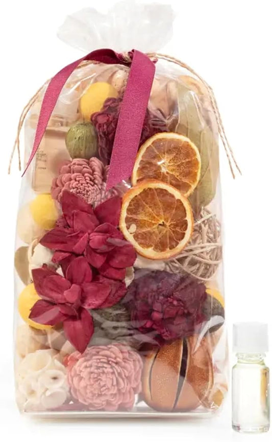 ANDALUCA Forbidden Flower Oasis Scented Potpourri | Made in California | Large 20 oz Bag + Fragrance Vial | Scents of Italian Bergamot, Plum, Jasmine, Rose and Lilac