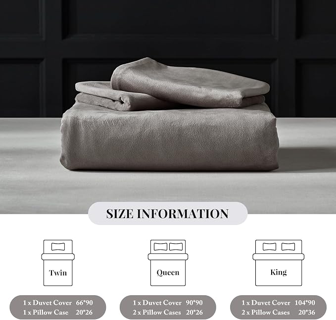 WARMDERN Khaki Flannel Velvet Duvet Cover King Size Duvet Cover Bedding Sets, 3pcs Ultra Soft Luxury Textured Modern Crystal Velvet Duvet Covers with Zipper Closure(Khaki, King)