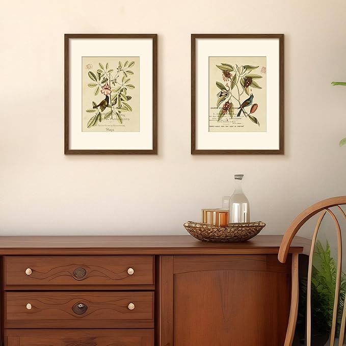 upsimples 12x16 Picture Frame, Display Pictures 8.5x11 with Mat or 12 x 16 Without, Wall Hanging Poster Frames, Brown, 1 Pack