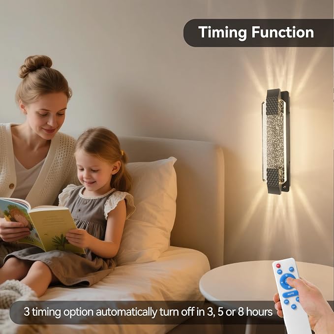 camuucci Battery Operated Wall Sconce, Rechargeable Black Light 1 Pack | Wireless Wall Lamp with 12000mAh Battery，Not Hardwired Wall Fixture for Bedroom Living Room - 14.5 Inches