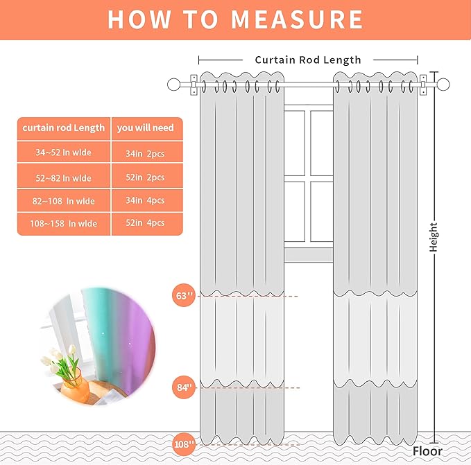 XiDi Blackout Curtains for 84 inches Long, Girls Bedroom Decro, Window Ombre Curtains 2 Panel Sets, Kids Room Unicorn Princess Theme Home Decor Colorful Rainbow Design Pink/Purple/Green