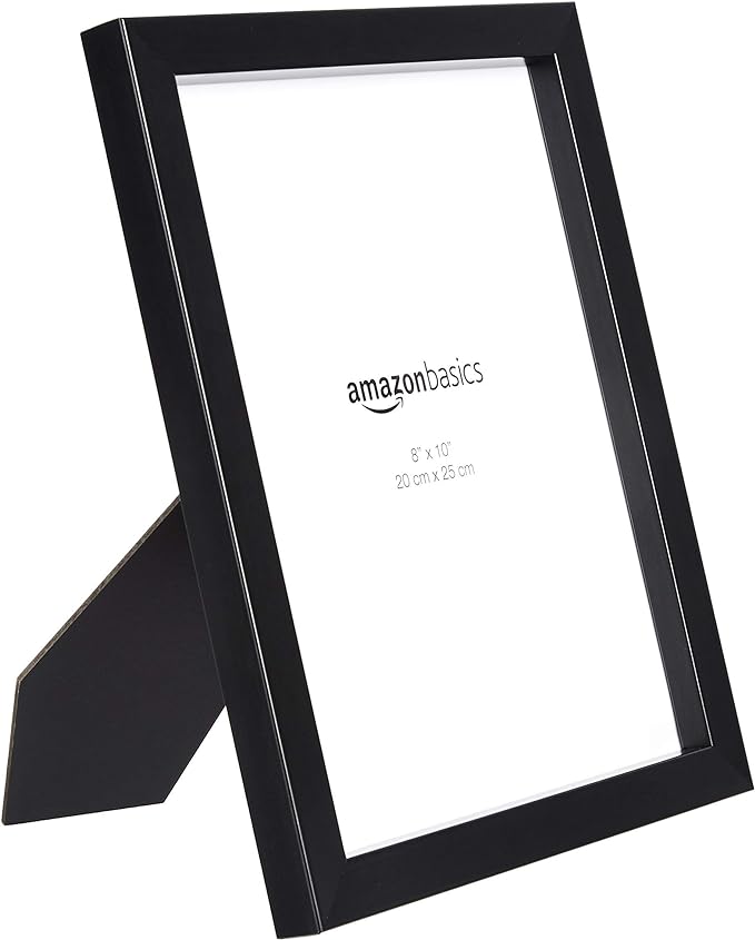 Amazon Basics Rectangular Photo Picture Frame, 8 x 10 in, 11.22 x 9.21 inches, Black (Pack of 8)