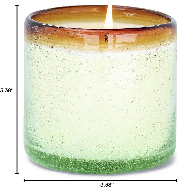 Paddywax La Playa, Orange Blossom Scented Candle in Reusable Hand-Blown Bubble Glass, Soy Wax Candle with Approx. 40 Hour Burn Time, Decorative Gift Candle for Home, Orange Blossom, 9 oz