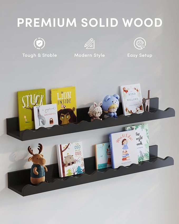 Seocry Nusery Shelves (23 Inches, Black)