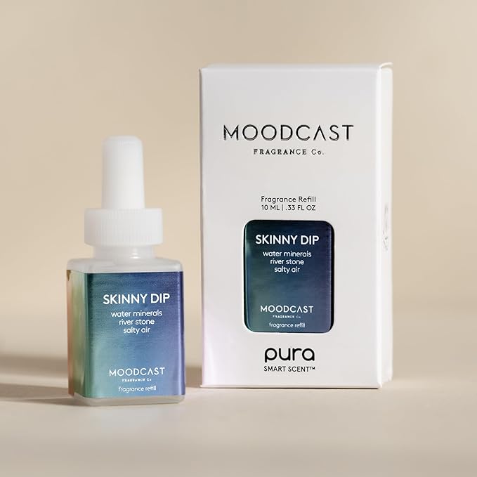 Pura & Moodcast Home Scent Refill - Smart Home Air Diffuser - Long-Lasting Premium Fragrance per Refill - Household Essential - Clean & Safe Diffuser Fragrance - 2 Pack, Skinny Dip