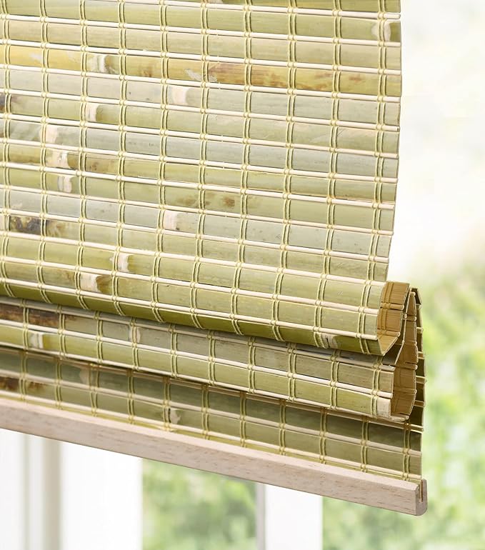 LazBlinds Custom Size Cordless Bamboo Roman Shades, h-003 | Natural Light Filtering Bamboo Window Blinds, Bamboo Blinds for Bedroom Living Room Office Indoor
