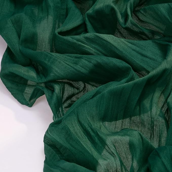 Socomi 10pcs Emerald Green Cheesecloth Table Runner Valentine's Day Boho Rustic Gauze 120 inch 10FT Cheese Cloth Runner for Wedding Party Baby Shower Birthday Home Decor Holiday Decorations