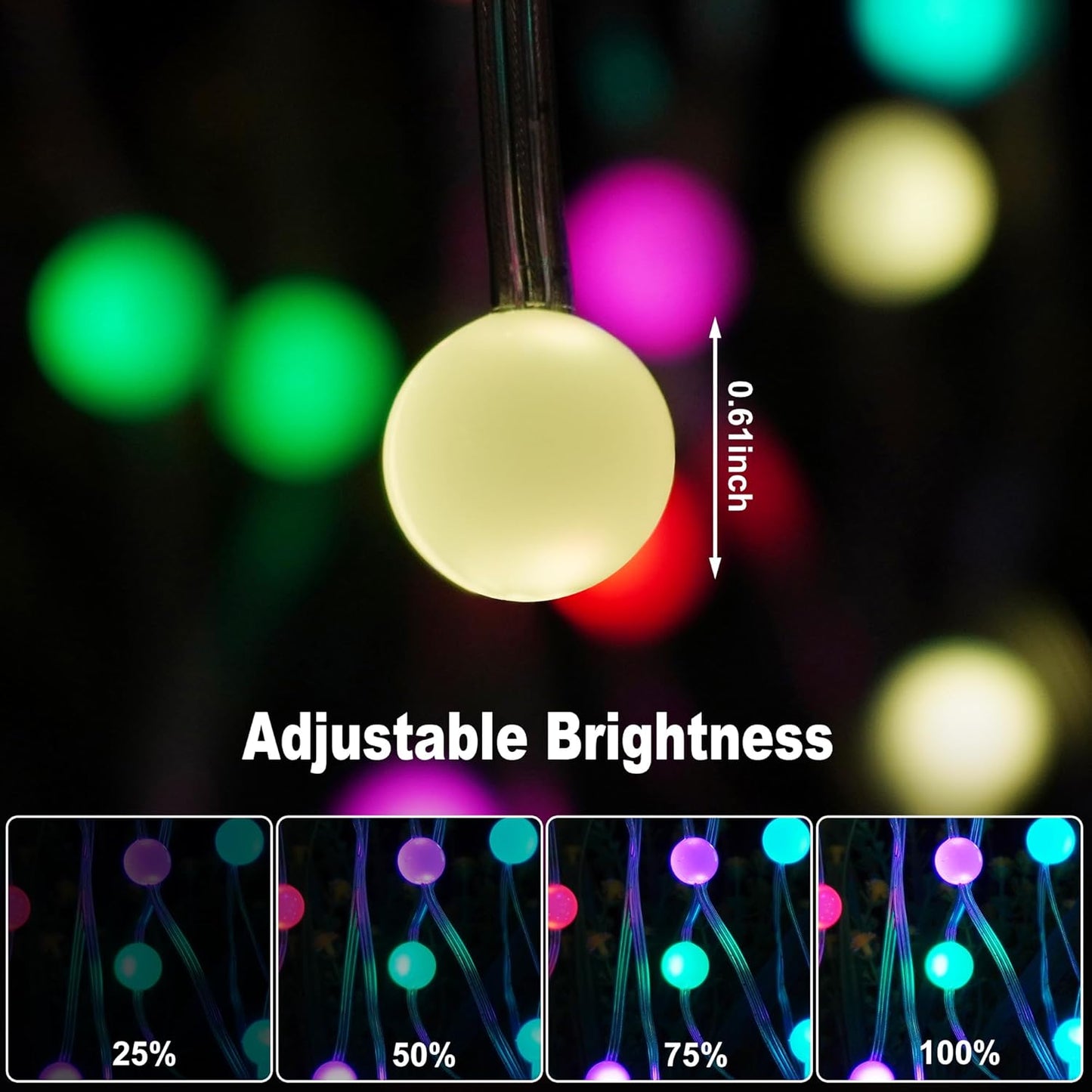 Fairy Lights Color Changing 16.5FT String Lights with Remote, 2-Pack Mini Ball LED Twinkle Lights USB Plug or Battery Powered for Indoor Outdoor Waterproof Party Garden Camping Decoration