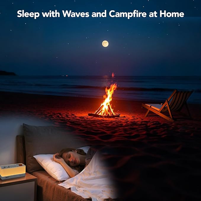 TAKOO 3-in-1 Sleep Sound Machine/Portable Bluetooth Speaker/12 Colors Night Light, Mixable 8 Nature Sounds & White Noise Machine, Sleep Timer for Sleep Aid