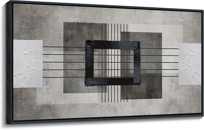 Large Abstract Canvas Wall Art for Living Room - Modern Neutral Beige & Gray Framed Artwork, Minimalist Textured Wall Paintings for Bedroom Decor, Sophisticated Gallery Pictures 29×58IN
