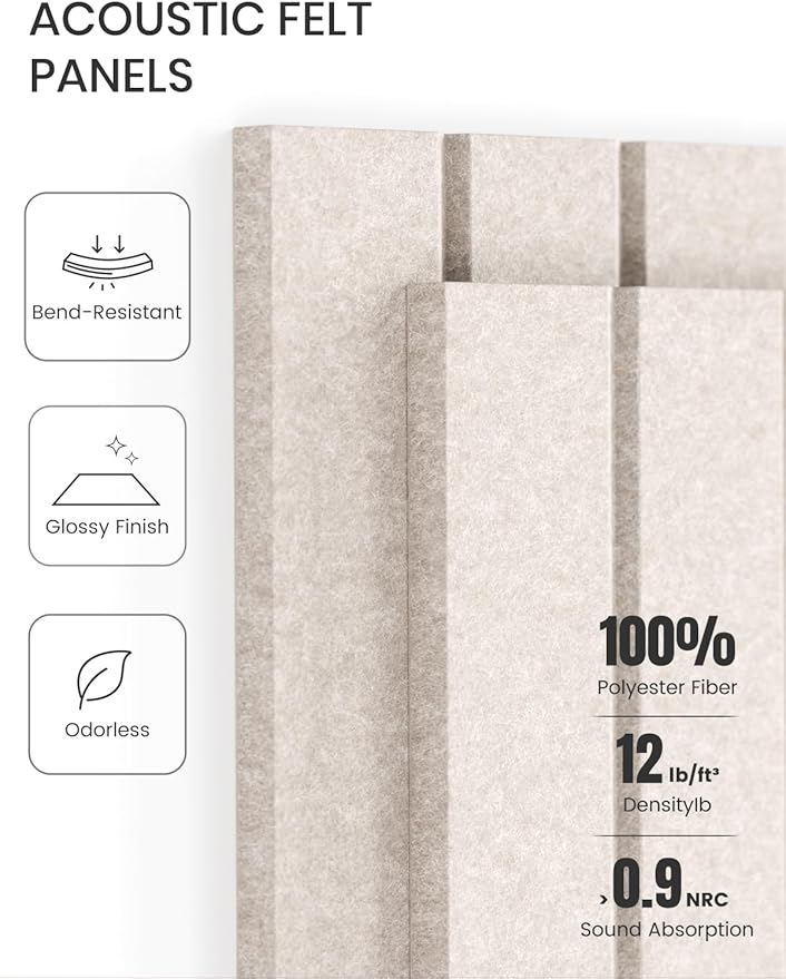 Fluxynara Large Felt Bulletin Board 36" x 24" Cork Board Alternative-6 Pack with 40 Safe Removable Adhesive Tabs, Cork Boards for Walls Cork Board for Home Office Classroom Pin Board (Oatmeal)