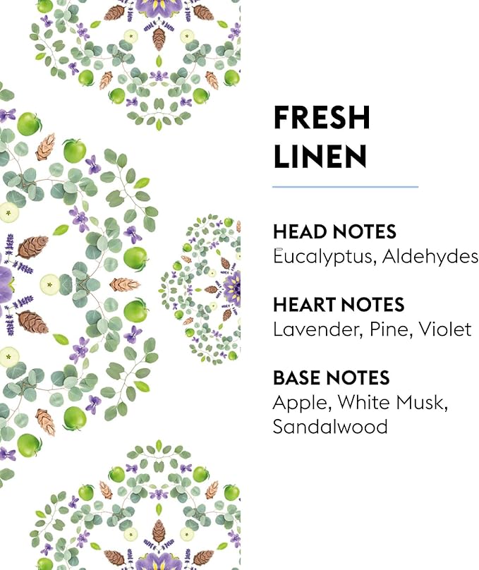 MAISON BERGER Fresh Linen Lampe Berger Refill, 500 ml (16.9 fl oz), 2-in-1 Catalytic System, Neutralizes Odors and Diffuses Fragrance, Eucalyptus, Lavender, Pine, Made in France