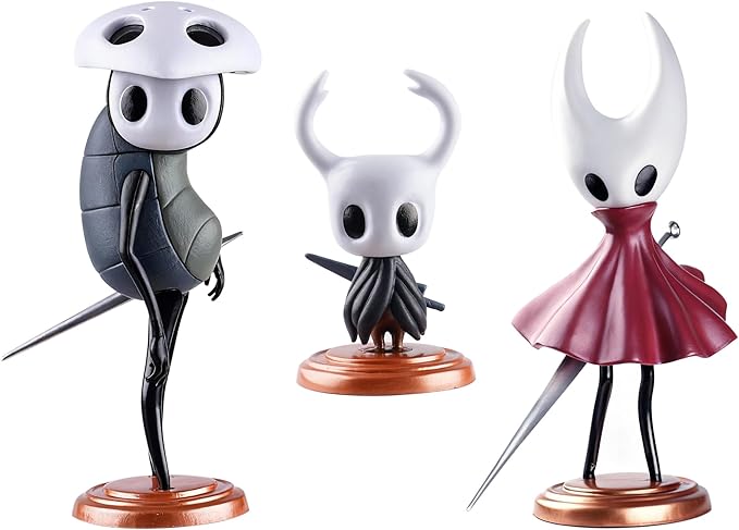 Knight Figure Statue Set 3PCS, Hollow Knight Merch Action Figure, Home Decor Cartoon Collectible Figurine, Car Dashboard Ornament Cute Figure Collectible, Popular Game Gift for Enthusiasts. (Set 3PCS)