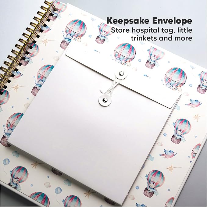 KeaBabies Baby Hand and Footprint Kit and First 5 Years Baby Memory Book Journal - Baby Footprint Kit, 90 Pages Hardcover First Year Keepsake Milestone Baby Book, Newborn Keepsake Frame