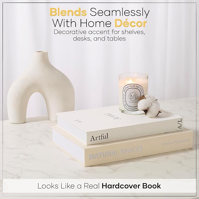 Jas & Jax Decorative Books - Set of 2 Faux Books for Coffe Table, Bookshelf or Mantel Decor - Modern Home Decoration for Living Room, Entryway & Office - Designer Book Set for Display & Styling