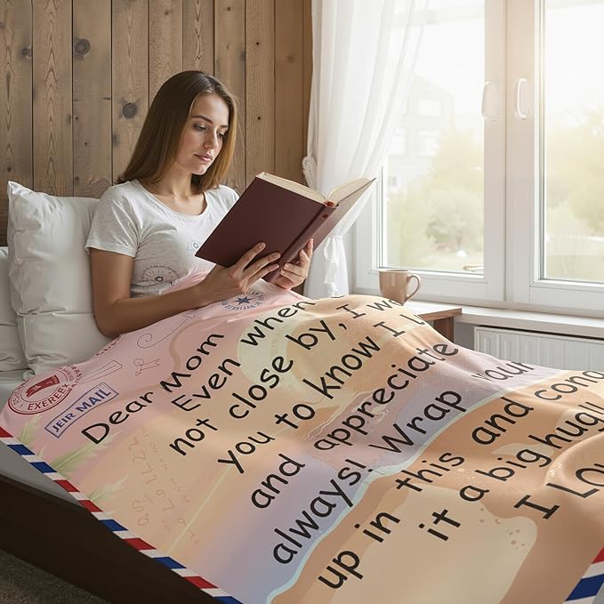 Wxiben Mothers Day Blankets Gifts for Mom Birthday for Mom Blankets from Daughter Son Mama Gifts for Christmas Mother's Day Flannel Throw Blanket for Home Sofa Couch 60 x 50 Inches