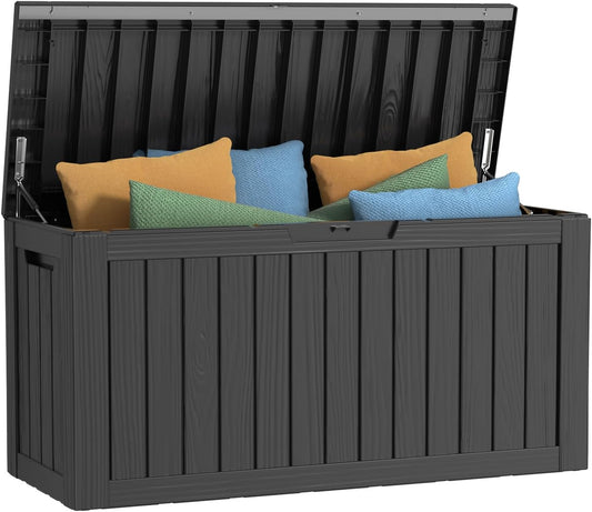 80 Gallon Outdoor Storage Box – Waterproof Deck Box for Garden & Patio,Black