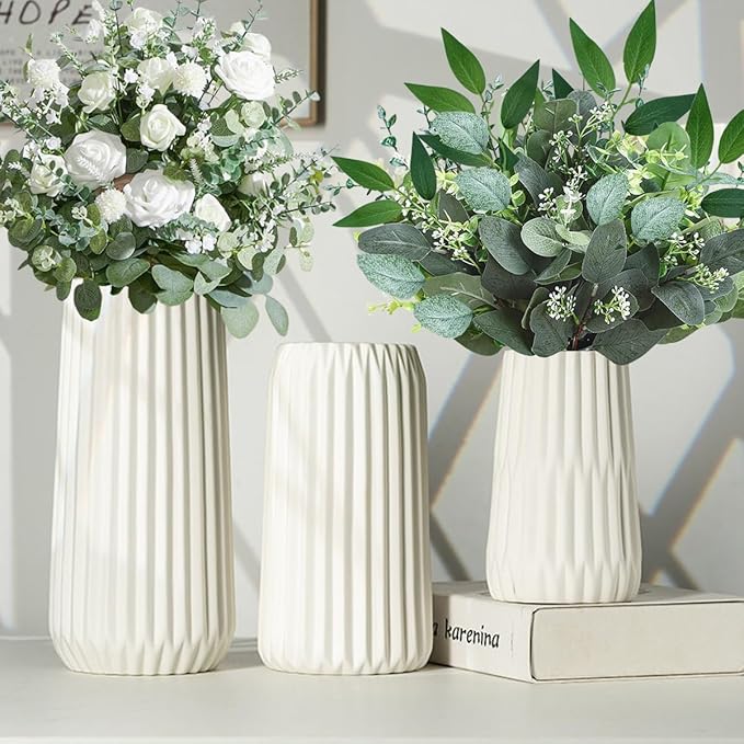 20Pcs Italian Ruscus Greenery Stems 18" Artificial Silk Greenery Leaves for DIY Bouquet Filler Table Centerpieces Home Indoor Decor