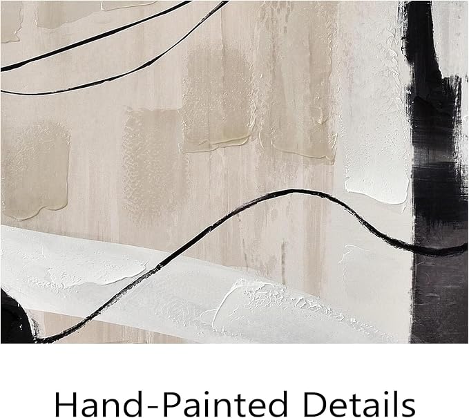 Creoate Abstract Canvas Wall Art, Hand Painted Textured Painting for Living Room, Bedroom, Office 23.6x35.4 Inch, Wrapped