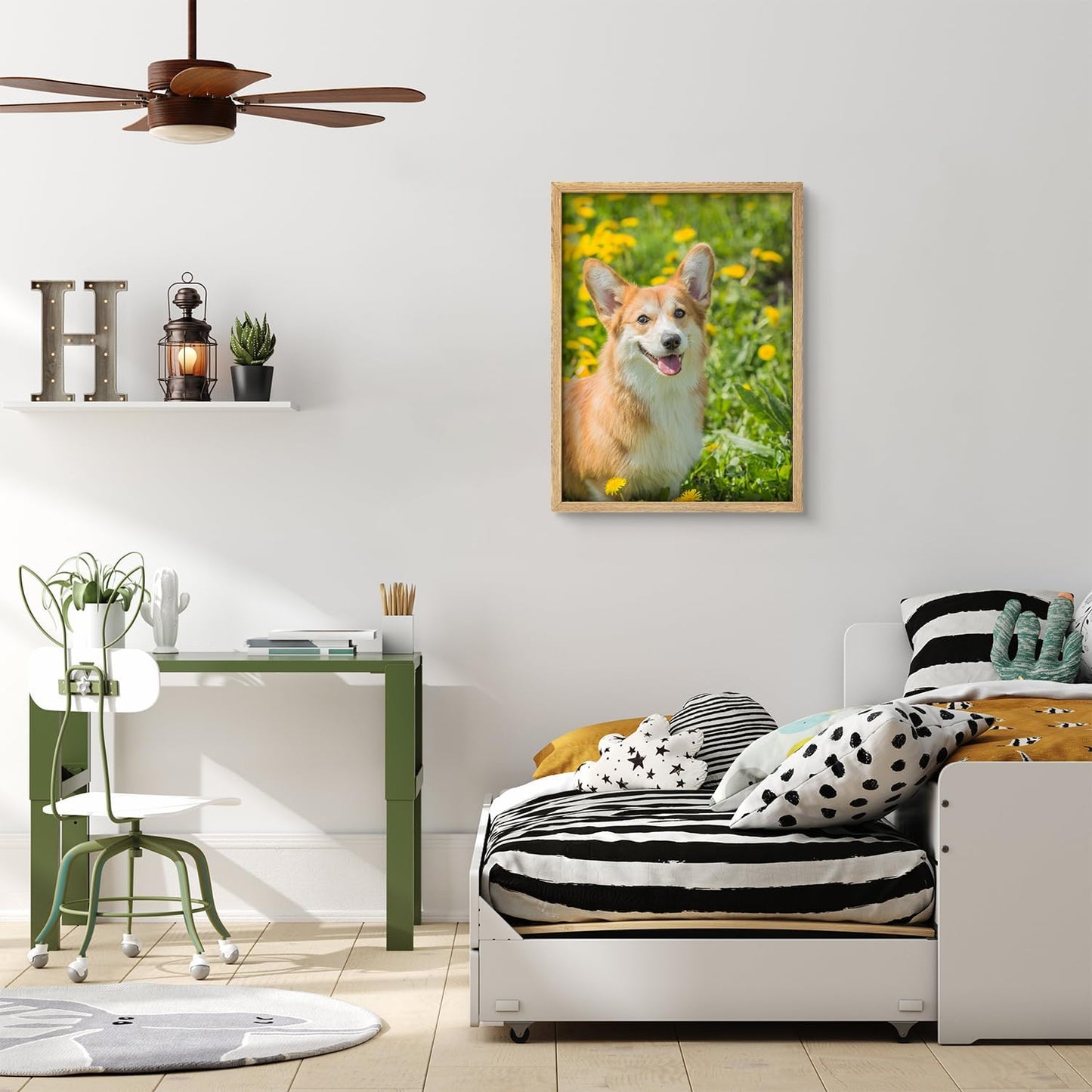 NWT Custom Framed Poster Prints with Your Any Photos, Personalized Canvas Pictures for Wall to Print Framed - 12"x16" Natural