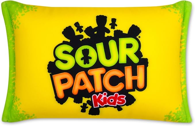iscream Sour Patch Kids Package Photoreal Print 12" x 7" Microbead Mini Accent Pillow