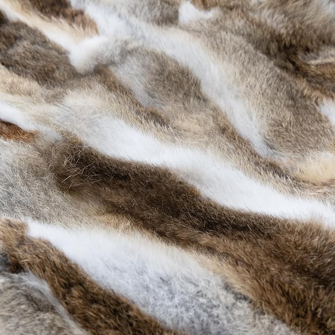 Genuine Rabbit Fur Pillow Covers Set of 2,Luxury Decorative Throw Pillowcases Fluffy Animal Skin Accents Bolster Cushion Cover for Couch Sofa Bedroom Living Room Home,18x18 inch,Yellow