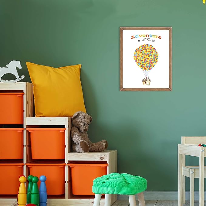 Disney Pixar Up Adventure is Out There Framed Wood Wall Decor - Cute Up Movie Wall Art With Inspiring Quote