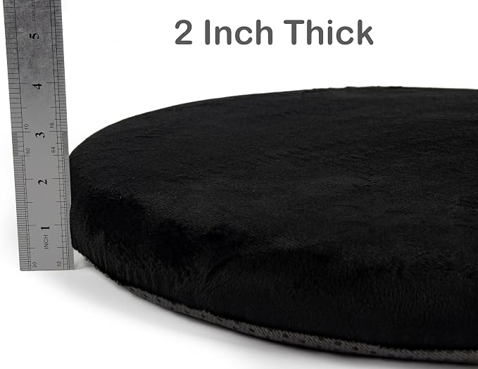 Sigmat Memory Foam Seat Cushion Anti-Slip Soft Round Stool Cushion Chair Pad 20 Inch Black