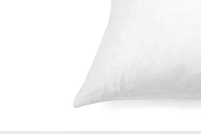 SNUG&COZY Luxury Goose Down Feather Pillow Inserts - 18x18IN, Double Layered Down-Proof Design, Ultra-Soft Cover, High Fill Weight, Pack of 2, White