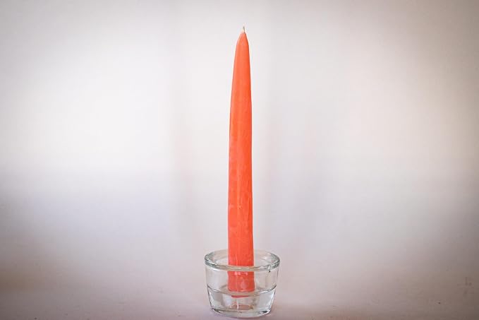 100% Pure Beeswax Taper Candles - All-Natural Handmade Decorative & Dipped Smokeless Unscented Candles for Christmas, Advent, and Hanukkah, Pink Sunrise, 8.5 Inches, 24 Candle Set, by BeeTheLight