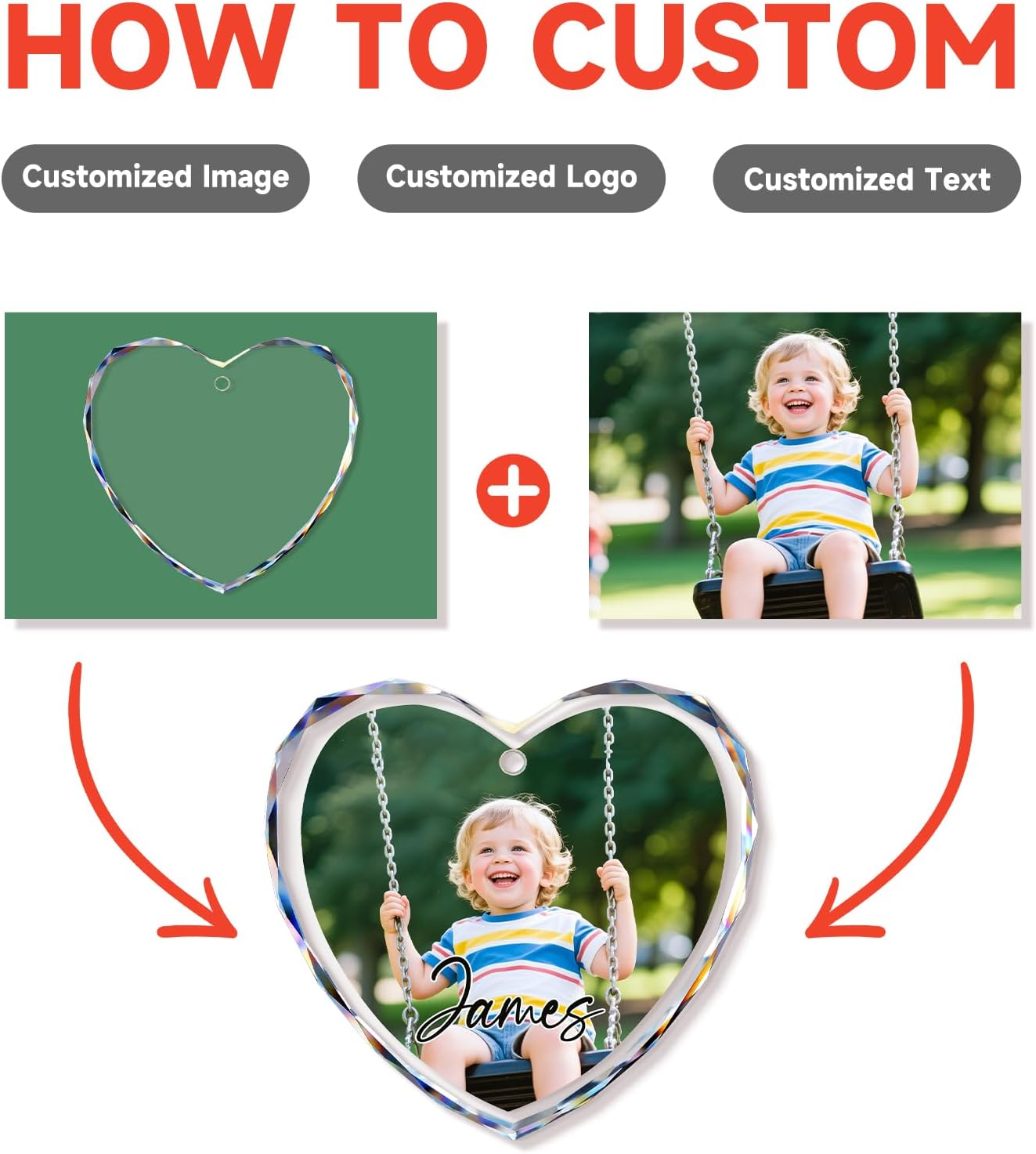 Personalized Christmas Ornaments 2025 - Custom Crystal Photo Ornaments for Christmas Tree, Wedding Engagement Gifts for Couples, Bridal Shower Gifts for Bride