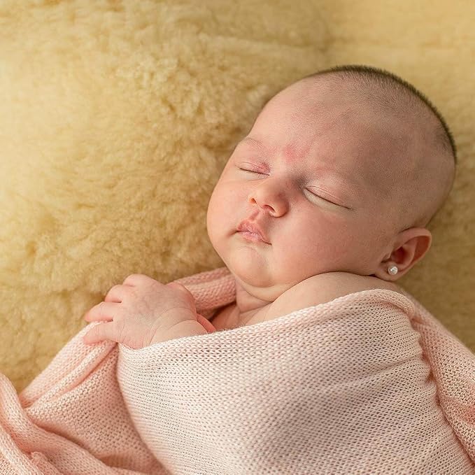 Premium Genuine Baby Sheepskin Rug – 100% Natural Soft Shorn Wool, Therapeutic Comfort for All Seasons, Cozy and Soothing for Nursery and Home – Made in Argentina