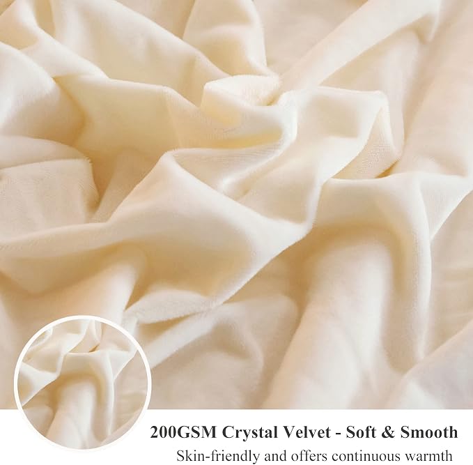 XeGe Plush Shaggy Duvet Cover Set, Luxury Ultra Soft Crystal Velvet Fluffy Bedding Sets 2 Pieces(1 Faux Fur Furry Comforter Cover + 1 Fuzzy Faux Fur Pillowcase), Zipper Closure(Twin, Light Beige)