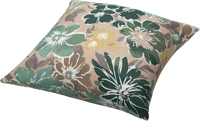 Magpie Fabrics Patio Pillow with Insert 18"x18", Set of 2, Fade-Resistant Outdoor Indoor Cushion Decorative Throw Pillow Decoration for Couch Garden Furniture - Green Floral
