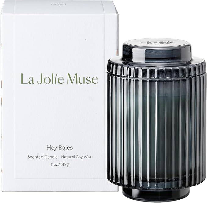 LA JOLIE MUSE Hey Baies Scented Candle, Natural Soy Candles for Home Scented, Candle Gifts for Women&Men, Long Burning Luxury Jar Candle, 11oz