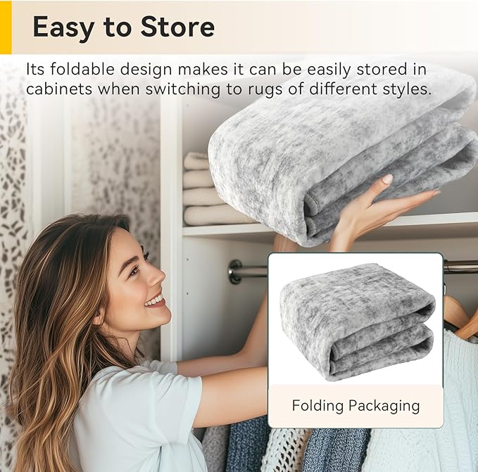 RELEANY Washable Area Rugs 6ft Non-Slip Modern Abstract Soft for Living Room Entryway Bedroom Nursery, Print Pattern, Gray White Grey