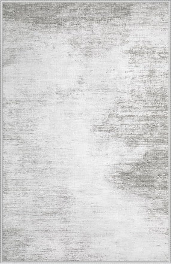 Area Rugs 6x9 Living Room: Washable Rug Modern Abstract Large Rugs Soft Non Slip Neutral Rug Stain Resistant Indoor Carpet for Bedroom Kitchen Dining Room Nursery Home Rugs(Grey,6'x9')