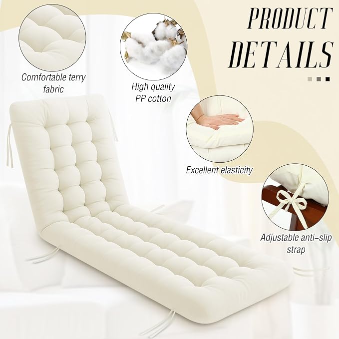 Vercraft Long Floor Cushion Large Floor Cushion with Brushed Cotton 74.8 x 27.5 x 3.15 in Jumbo Lounger Pillow for Outdoor Indoor Bay Window Meditation Yoga Reading Sleeping(1 Pc,Cream White)