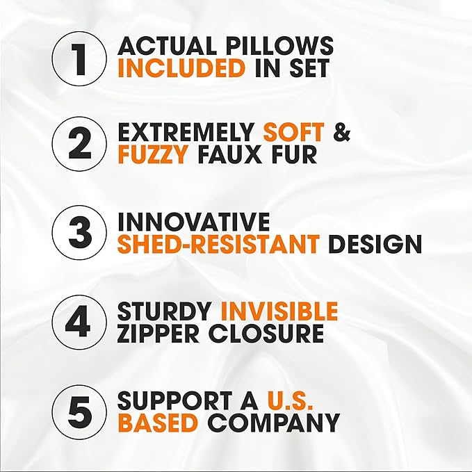 Cheer Collection Faux Fur Throw Pillows - Decorative Pillows for Couch, Bed Throw Pillows, Maroon Accent Pillows for Bedroom or Living Room Aesthetic, Set of 2 Furry Throw Pillows, 20" x 20"