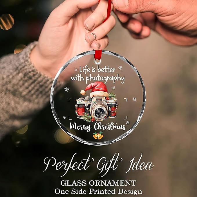 Photography Ornament – Camera Christmas Ornament, Photography Christmas Ornament, Camera Ornaments for Christmas Tree, Gifts for Photography Enthusiast, Camera Christmas Tree Ornament